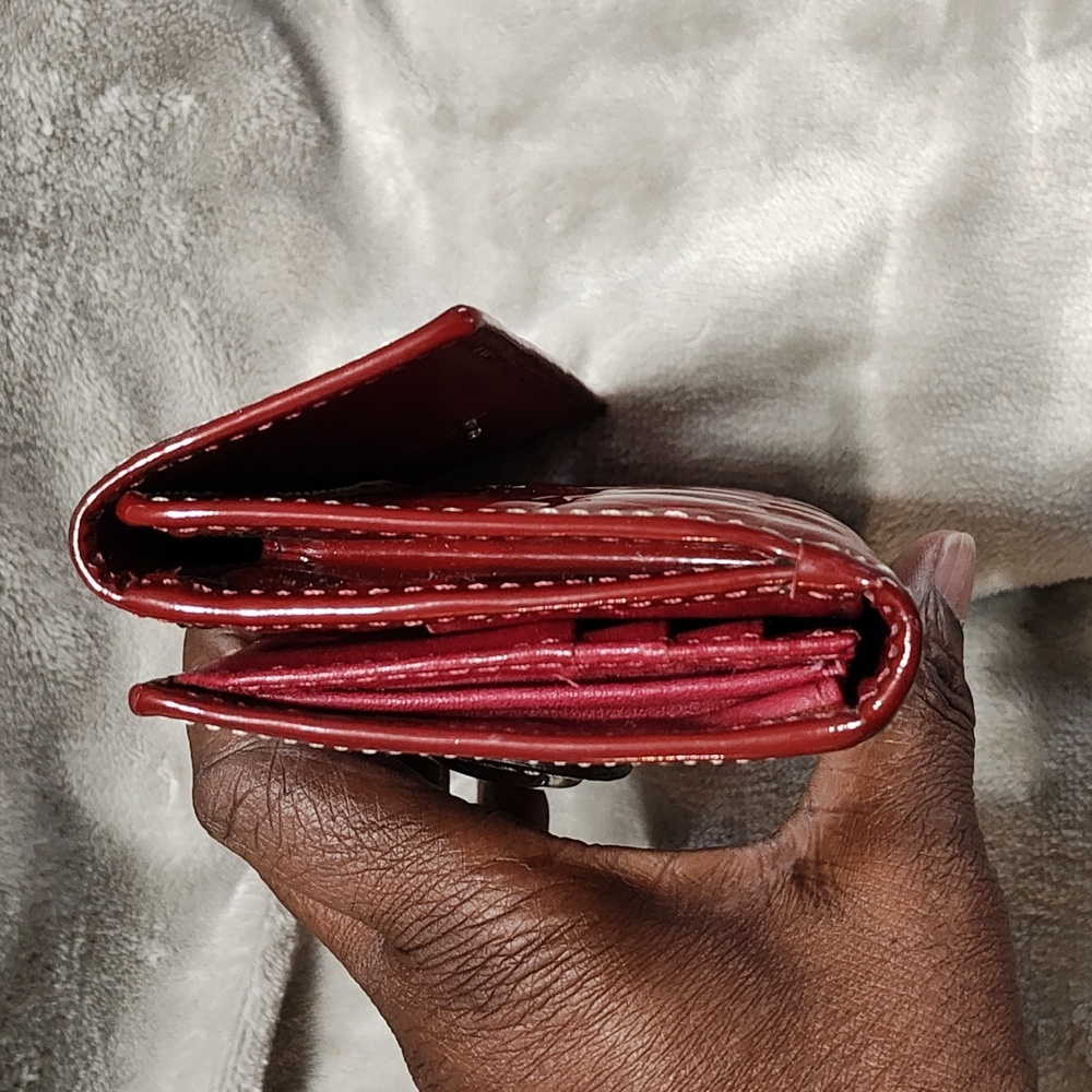 Coach Red Embossed Wallet - Picture 9 of 12